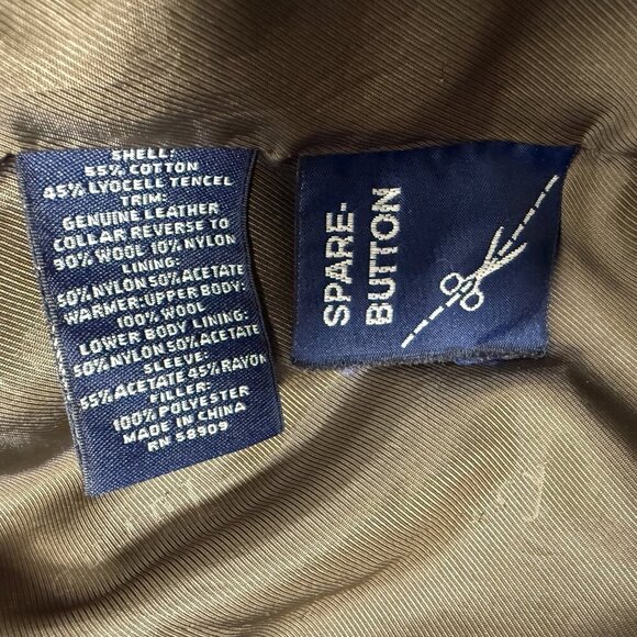 Turnbury Men's Jacket Leather Collar Zipper Size Large Tan with Dk Brown Trim - Picture 3 of 15